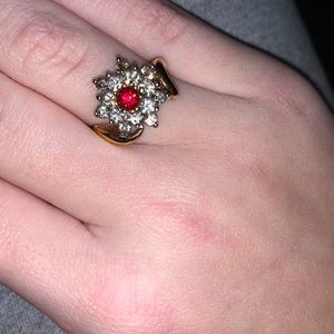 Sterling silver finished in 18k gold ring